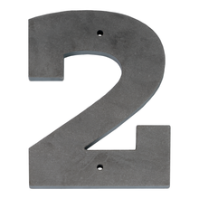 Timeless Stainless Steel House Numbers and Letters - Laser Cut, Trilby Black Font, 6 Inch