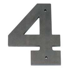 Timeless Stainless Steel House Numbers and Letters - Laser Cut, Trilby Black Font, 6 Inch