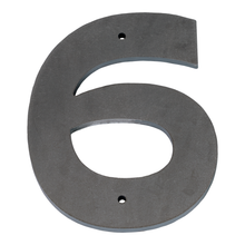 Timeless Stainless Steel House Numbers and Letters - Laser Cut, Trilby Black Font, 6 Inch