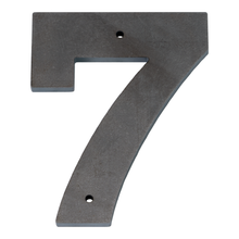 Timeless Stainless Steel House Numbers and Letters - Laser Cut, Trilby Black Font, 6 Inch