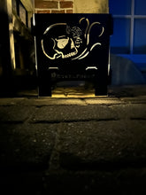 SteelFreak 14 Inch Square Fire Pit - Skulls & Roses