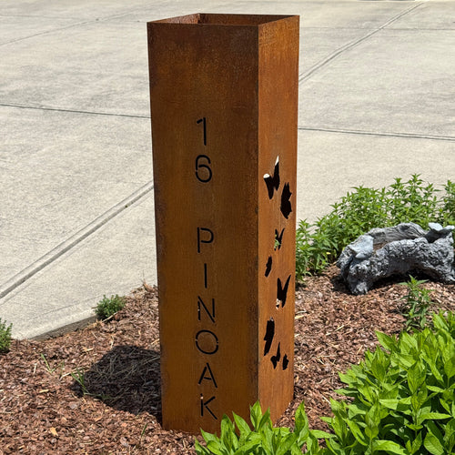 Heavy Duty Steel Planter Pillar, Butterfly and Custom Cut-outs - Made in USA