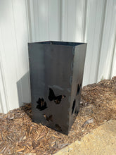 Super Duty Raw Steel Planter, Tall Rectangular with Butterfly Cutouts - Made in USA