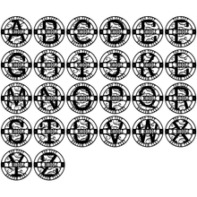 Wind Motif Circle Monogram Metal Art