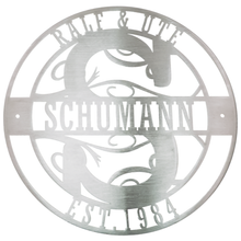 Wind Motif Circle Monogram Metal Art